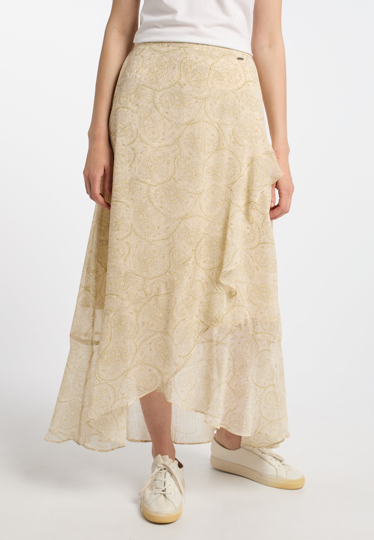 DreiMaster Jupe longue wollweiss mehrfarbig/blanc ZALANDO