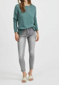 VILA Stickad tröja - dark blue