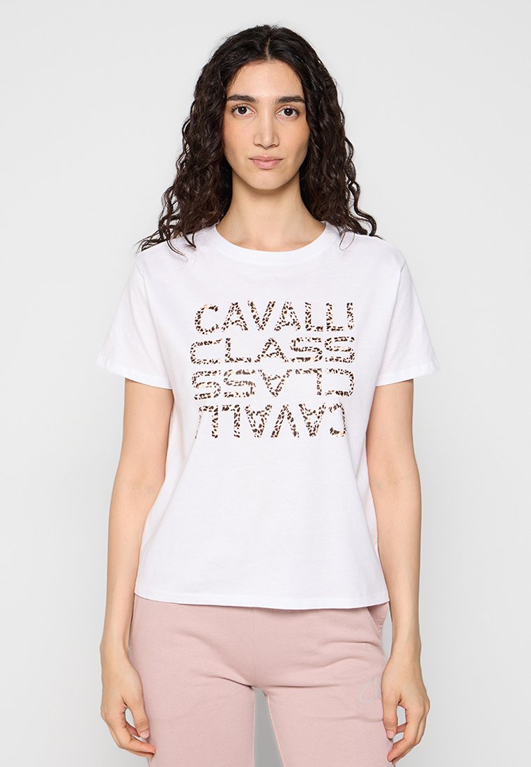 Cavalli Class T-shirt print crème