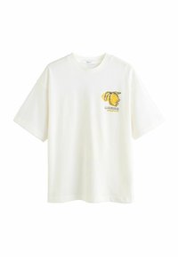 Next - LEMON LIMONADA BACK GRAPHIC SHORT SLEEVE CREW NECK  - Printtipaita - ecru white bright yellow Pienoiskuva 1