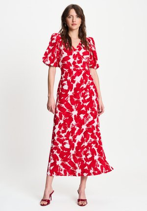 POM Amsterdam, DRESS - CRINKLE BUBBLE BLOOM RED - Jurk - red