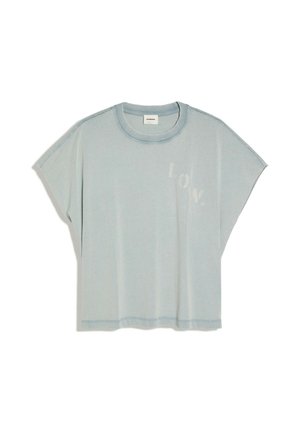 Bershka, WORKER OVERSIZE - T-SHIRT 00075120 - Tričko s potlačou - light blue