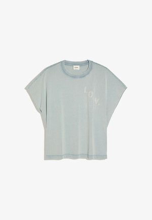 Bershka, WORKER OVERSIZE - T-SHIRT 00075120 - T-shirt con stampa - light blue