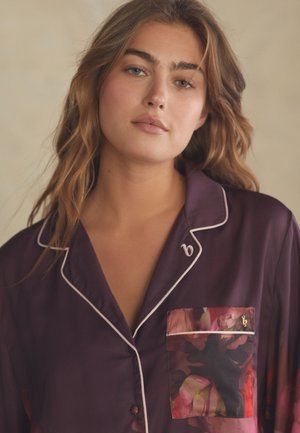 B by Ted Baker REGULAR FIT - FLORAL BUTTON THROUGH SET - Nattøj sæt - burgandy floral