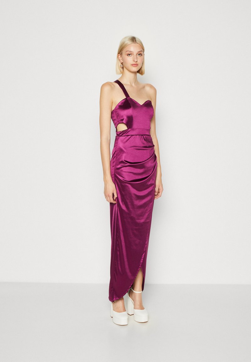 Robe Cocktail Femme Asymétrique Avec Paillettes Et Ceinture - Col V Sans Manches - Taille S à XXL