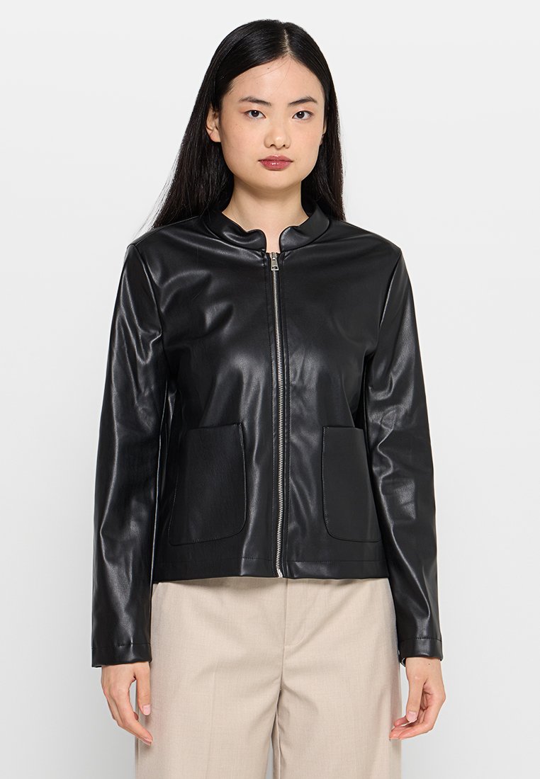 United Colors of Benetton Imitatieleren jas zwart United Colors of Benetton Imitatieleren jas zwart