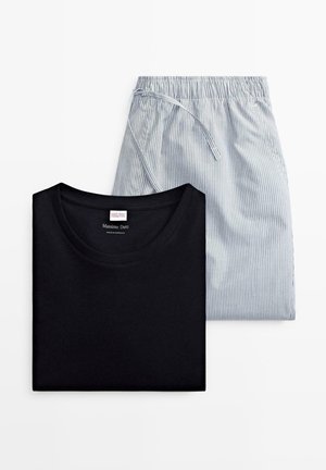 STRIPED WITH LONG SLEEVE SET - Nachtwäsche Set - dark blue