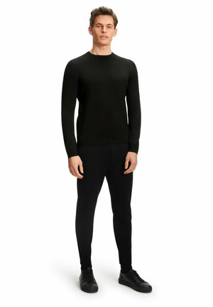 FALKE BASIC NEW MERINO CREW NECK - Strickpullover - black