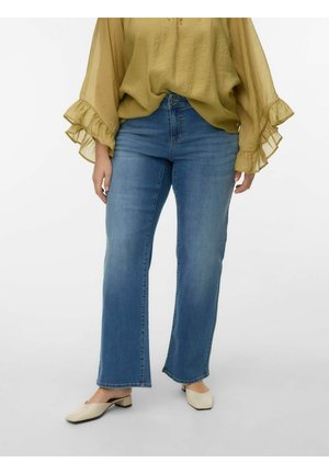 GESCHNITTEN VMCSTELLA MID RISE   - Flared Jeans - medium blue denim