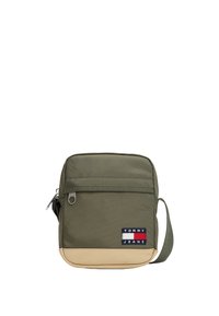 Tommy Jeans DAILY SQUARED REPORTER - Cross body bag - pewter green