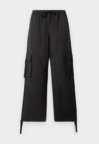 ELASTICATED PANT - Cargo trousers - black