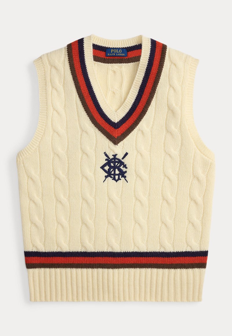 Men's Classic V-Neck Sweater Vest - Wool Blend Cable Knit With Button Front & Pocket