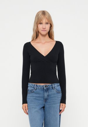 BASIC WRAP  - Maglietta a manica lunga - black
