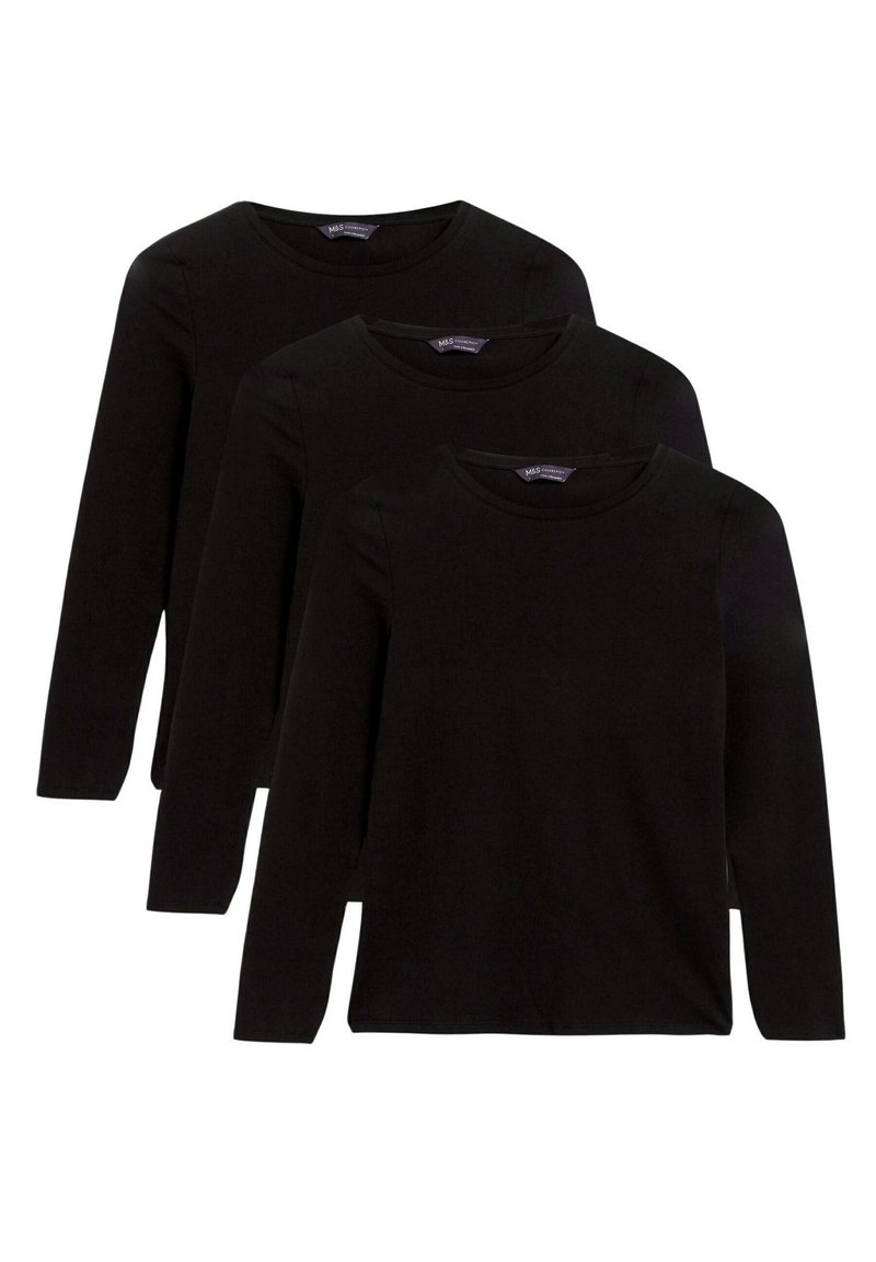 Marks & Spencer 3 PACK LONG SLEEVE Top black/negro Zalando.es