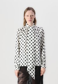 kate spade new york BREEZY DOT TIE NECK SHIRT - Blúzka so zapínaním na gombíky - black/cream