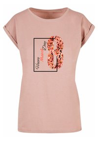 Merchcode WD-HAPPY MARCH DAY EXTENDED SHOULDER - T-shirts med print - duskrose