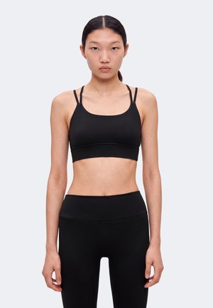Even&Odd active, ESSENTIAL STUDIO SPORTS BRA WITH STRAP DETAIL - Sport-bh met light support - black