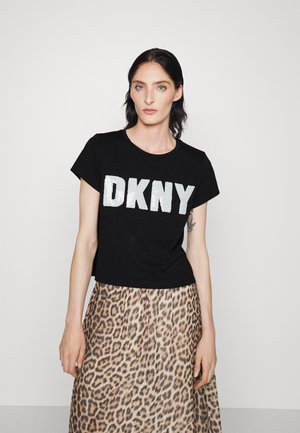 SEQUIN LOGO - Print T-shirt - black