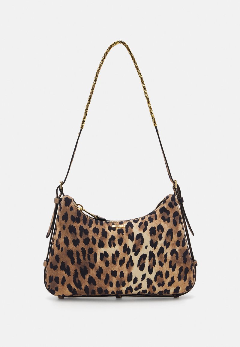 MOSCHINO MINI LETTERING LEOPARD PRINT - Sac à main - brown