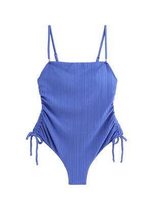 New Look, STRIPED RUCHED SIDE TIE SWIMSUIT - Maillot de bain - blue