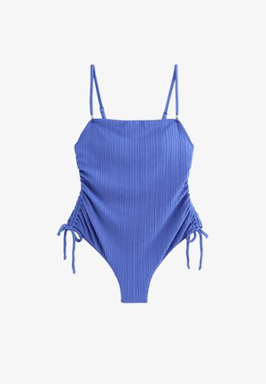 New Look, STRIPED RUCHED SIDE TIE SWIMSUIT - Maillot de bain - blue