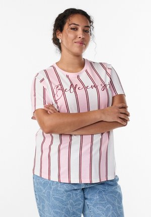 T-shirts print - rosa stripe