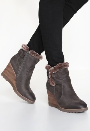 Stivaletti con la zeppa - grey