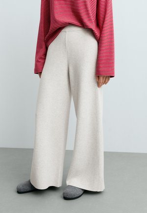 OYSHO WIDE-LEG STRAIGHT TROUSERS WITH SIDE RIB - Broek - ice
