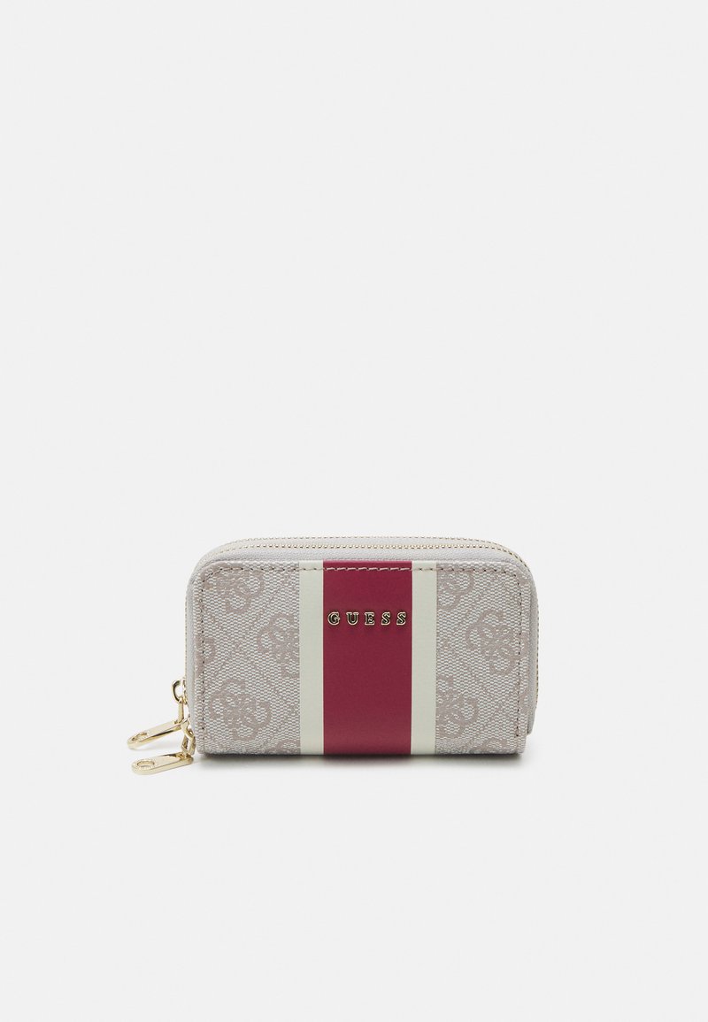 Guess - DOUBLE ZIP MINI WALLET - Piniginė - dove logo, Padidinti