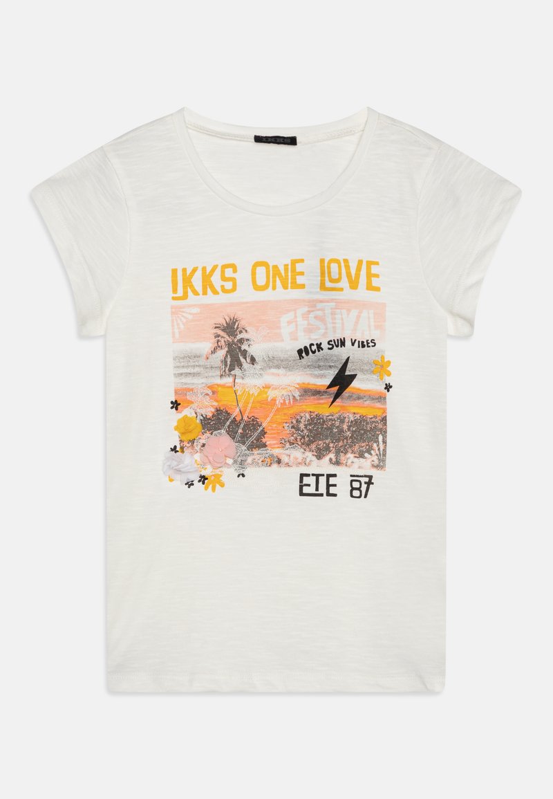 IKKS - TEE - Tricou cu imprimeu - ecru, Extindeți