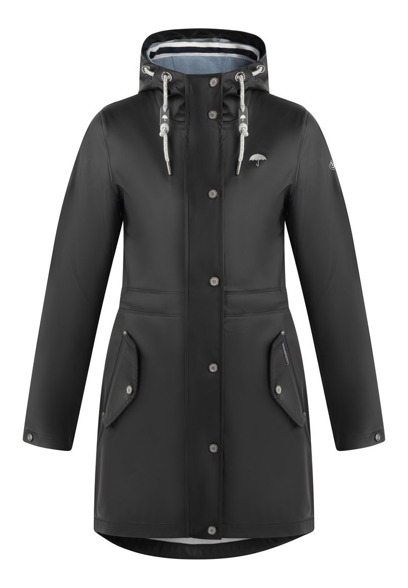 Damen Parkas | Schmuddelwedda SCHMUDDELWEDDA ALTIPLANO Regenjacke / wasserabweisende Jacke schwarz marine melange/schwarz - SS56 Damen Parkas | Schmuddelwedda SCHMUDDELWEDDA ALTIPLANO Regenjacke / wasserabweisende Jacke schwarz marine melange/schwarz - SS56