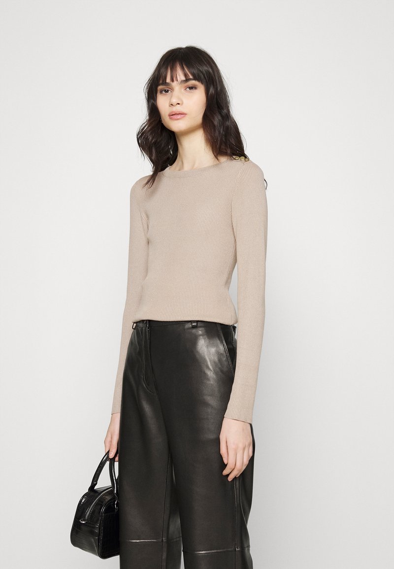 Damen Strickjacken | JDY JDYPLUM O NECK BUTTON Strickpullover simply taupe/taupe - GN10506 Damen Strickjacken | JDY JDYPLUM O NECK BUTTON Strickpullover simply taupe/taupe - GN10506