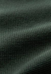 Un material textil verde închis, cu o textură țesută, având o finisare moale și mată, cu o suprafață ușor ridicată, pliat într-o cădere naturală.