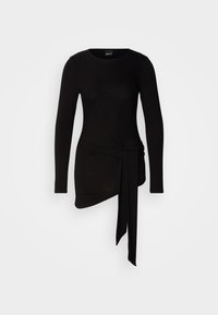 ASYMMETRIC TIE - Bluză cu mânecă lungă - black