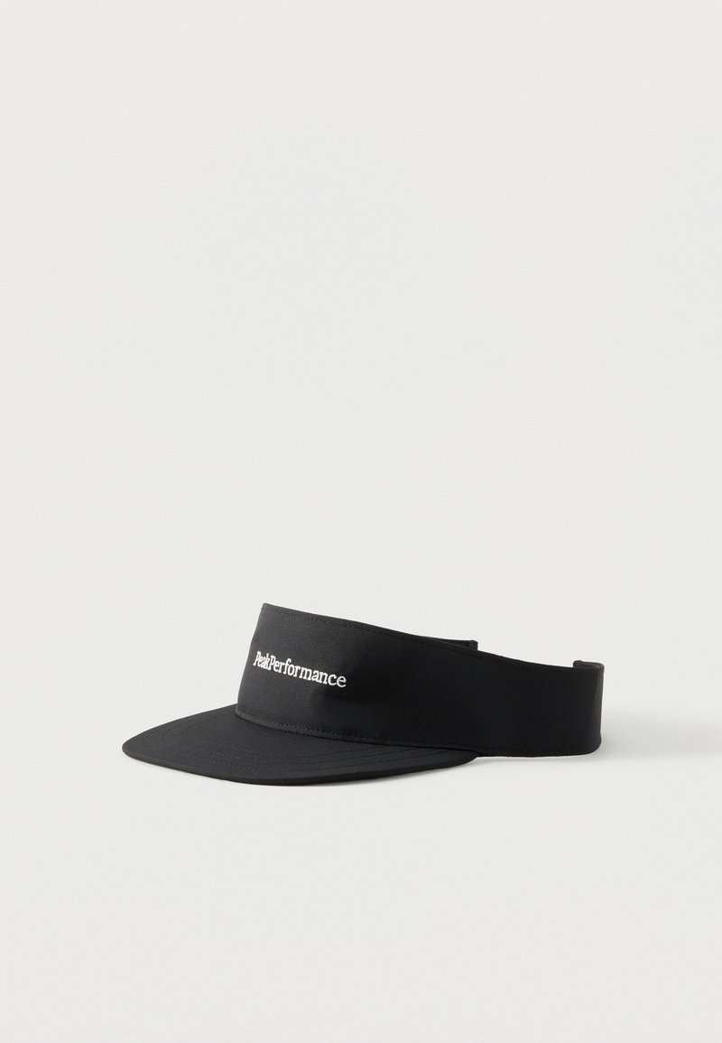 Μαύρο υφασμάτινο αθλητικό καπέλο με κυρτή γείσο και λευκό κεντητό λογότυπο "Peak Performance" στο μπροστινό μπάντ.