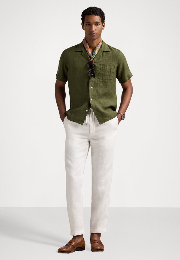 CLASSIC FIT LINEN CAMP SHIRT - Shirt - new olive4