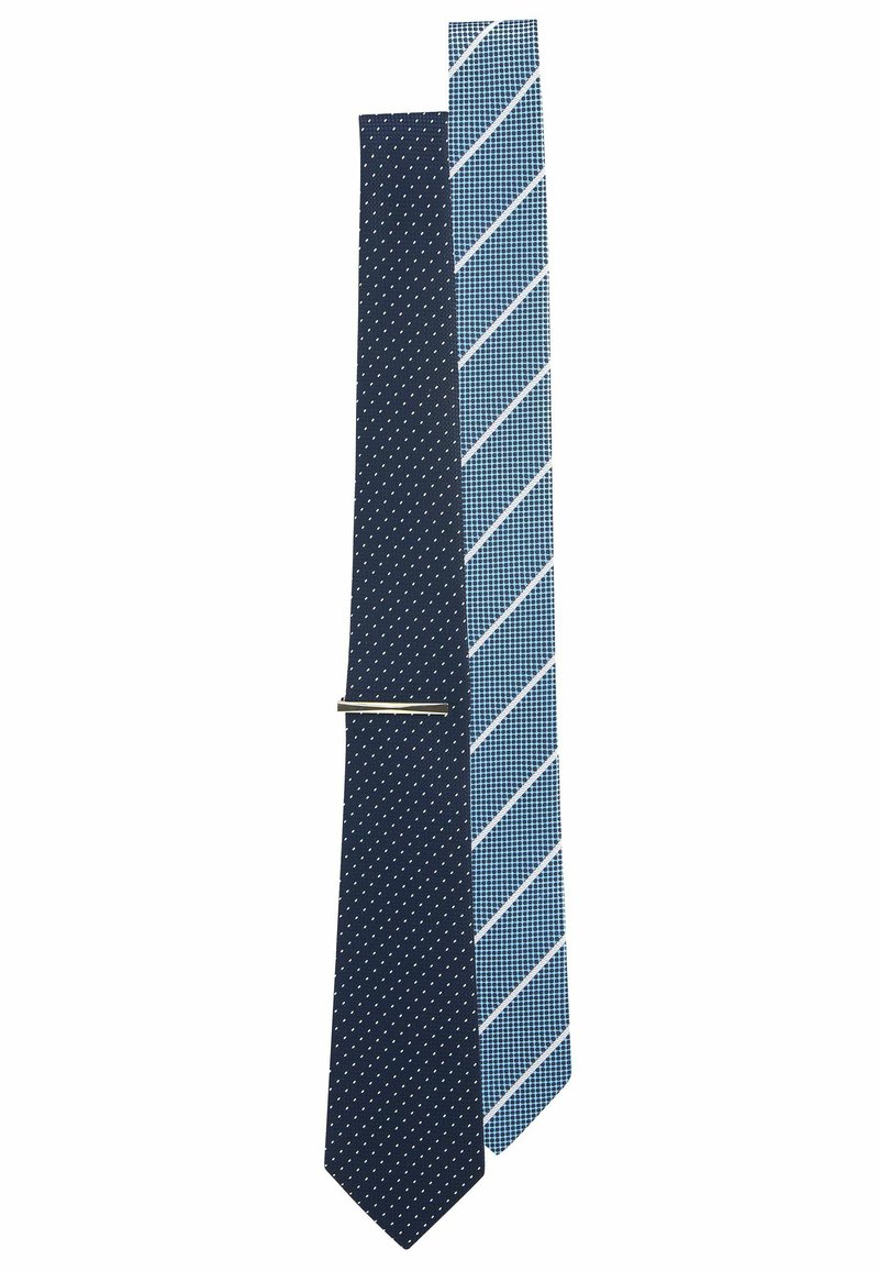 Next TEXTURED WITH 2 PACK REGULAR - Tie - navy blue spot blue stripe
