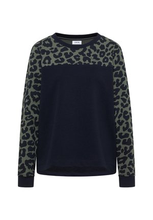 Cecil, COLORBLOCK SWEATSHIRT MIT LEO-DETAILS - Sweatshirt - dried olive green