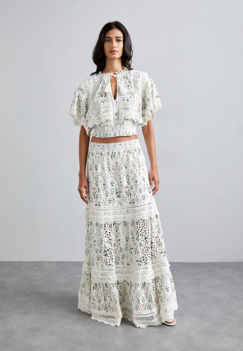 chinese dress ladies Summer Of Love Lace Insert Maxi Dress White