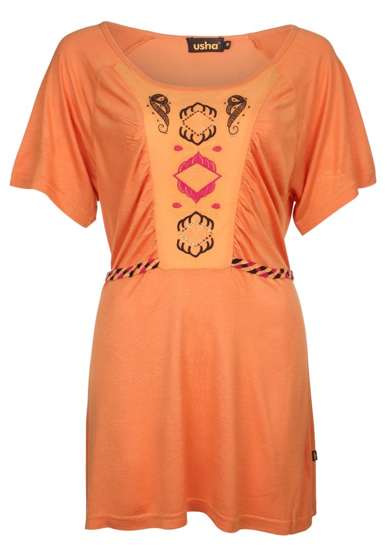 usha T-shirt print oranje