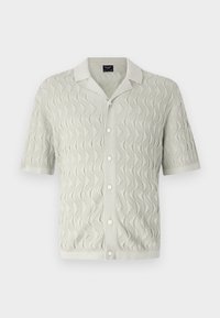 Geometric Stitch Button-Through Sweater Polo - Vest - mineral gray