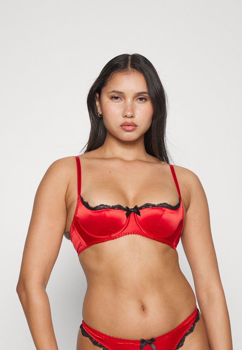 Agent Provocateur - SLOANE BRA - Balconette bra - red/black, Enlarge