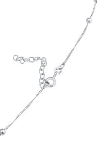 Armband aus Sterlingsilber mit einer zarten Kette, sphärischen Perlen und einem sicheren Karabinerverschluss mit einem 925-Stempel.