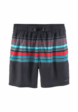 Badeshorts - schwarz-rot