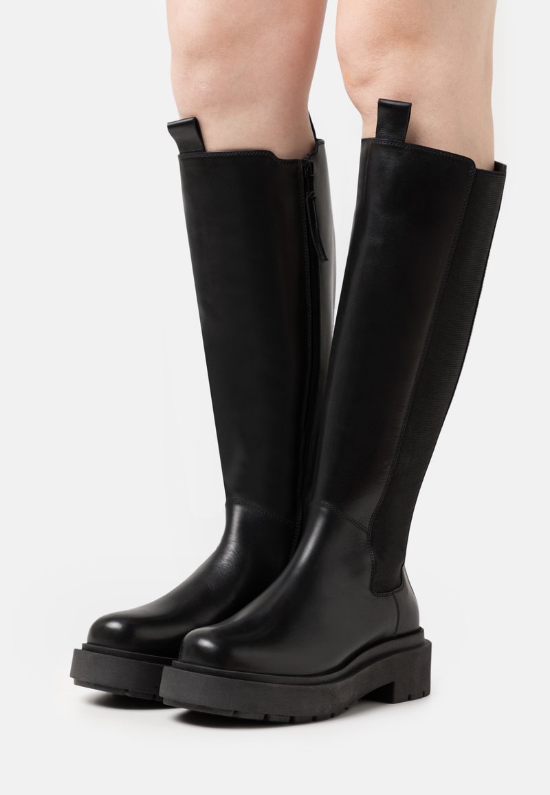 Zign LEATHER - Platform boots - black - Zalando.co.uk