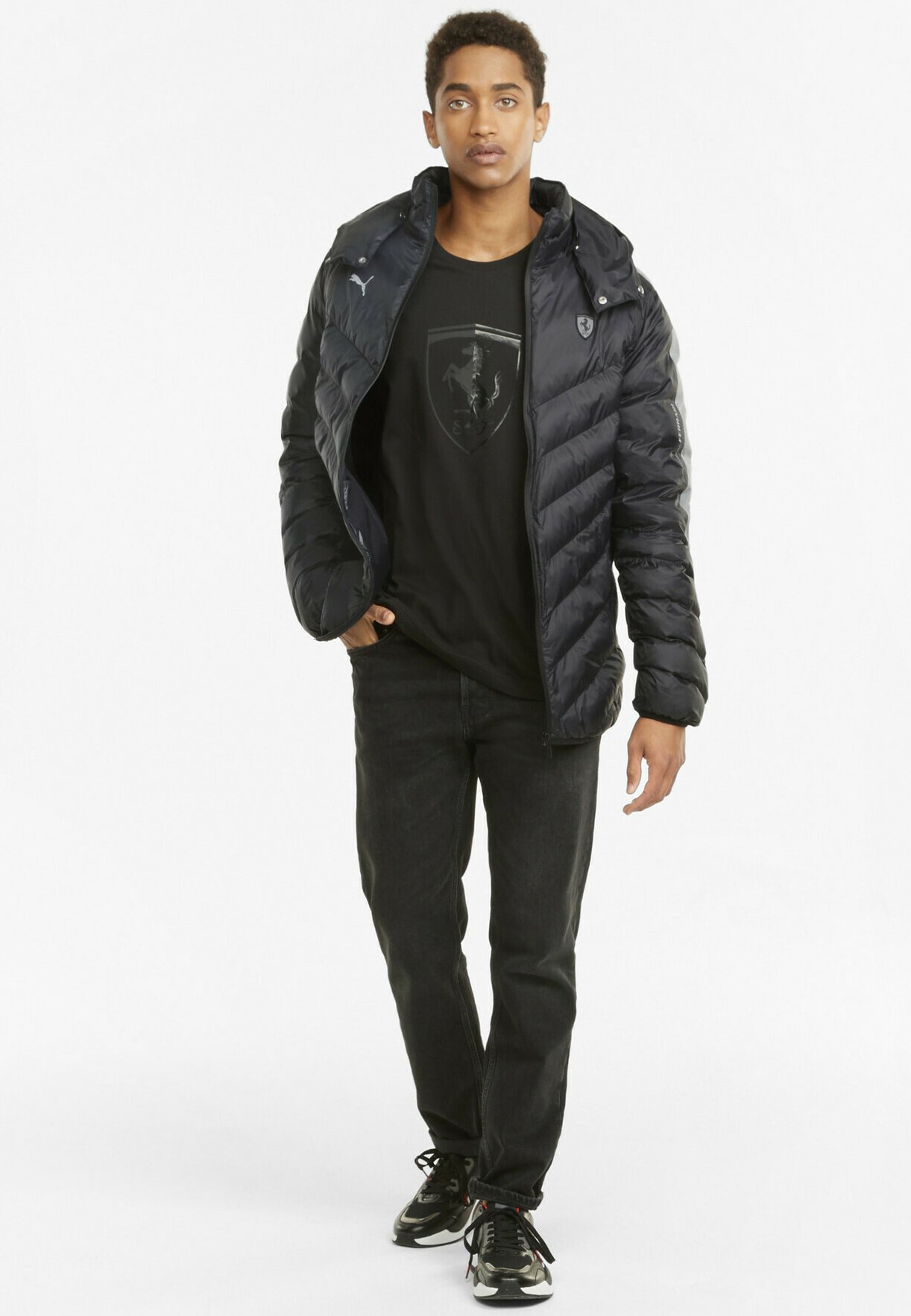 black puma puffer jacket