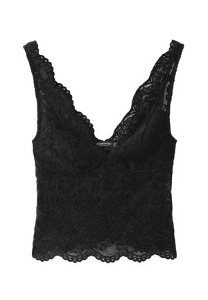 Stradivarius, WIDE-STRAP LACE TOP - Blouse - black