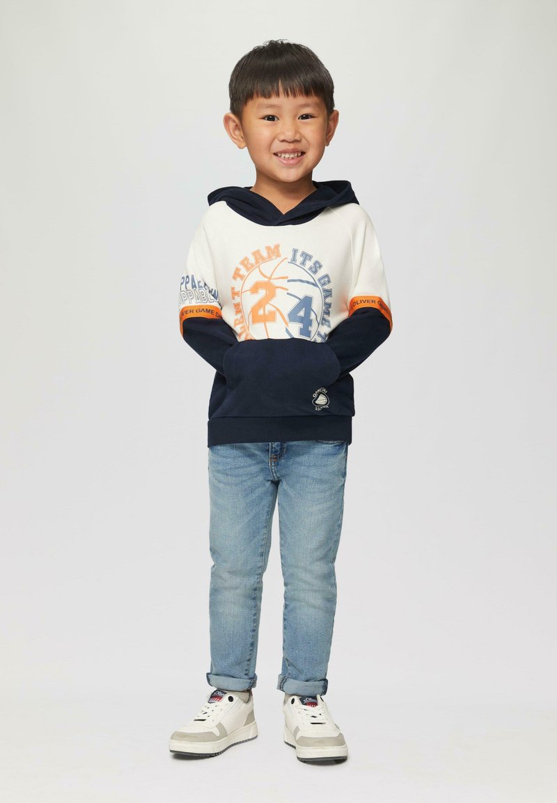 s.Oliver ZWEIFARBIGES- MIT DETAILS - Sweat à capuche - ecru