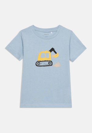 NMMDANNY 3 PACK - Camiseta estampada - cloud dancer/blue fog/chateu gray