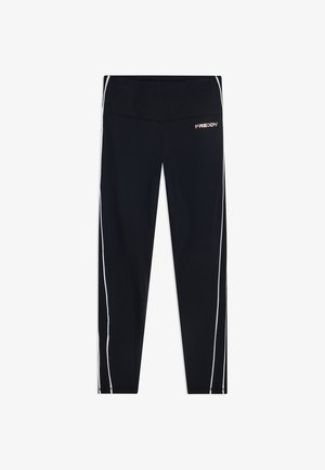 Freddy, LEGGINGS SPORT 7/8 VITA SUPER ALTA CON PROFILI A CONTRASTO - Leggings - black